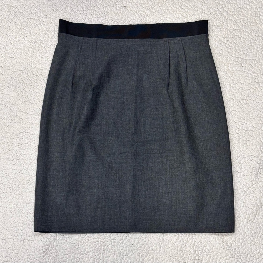Ann Taylor Loft Women's Above Knee Straight Skirt Size 4 Petite Gray And Black